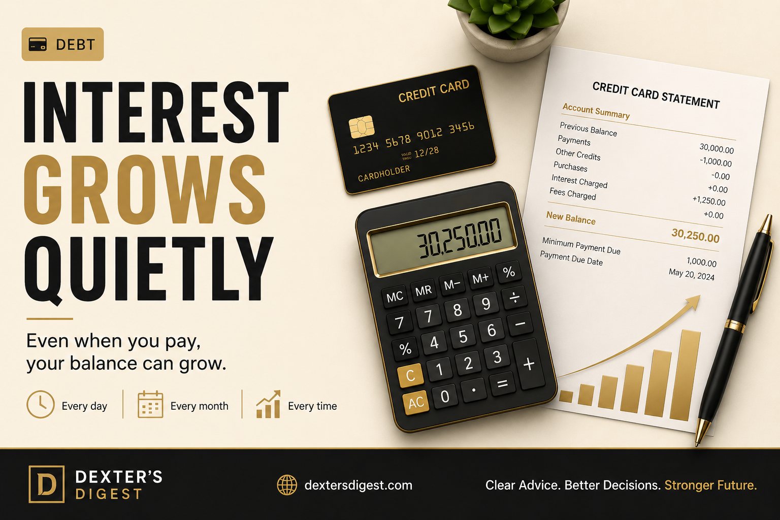 How Credit Card Interest Quietly Grows Over Time